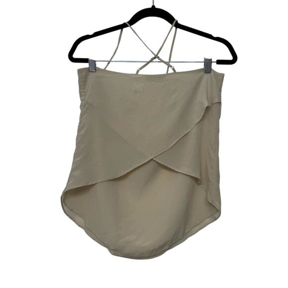 Habitual Tan Nude Camisole V-Neck Criss Cross Back Womens Top Size Small - Picture 4 of 5